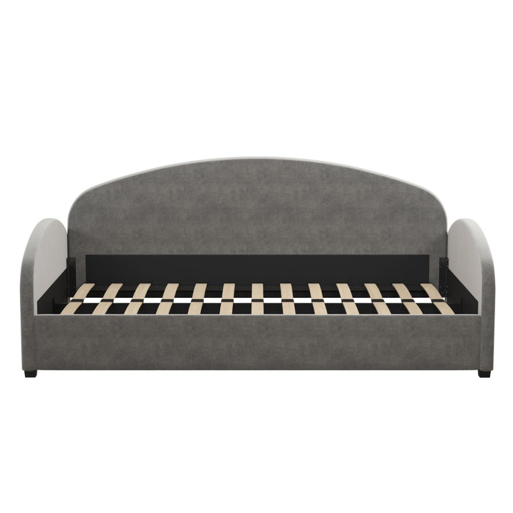 Moon Velvet Upholstered Daybed with Rounded Headboard - Light Gray - Twin