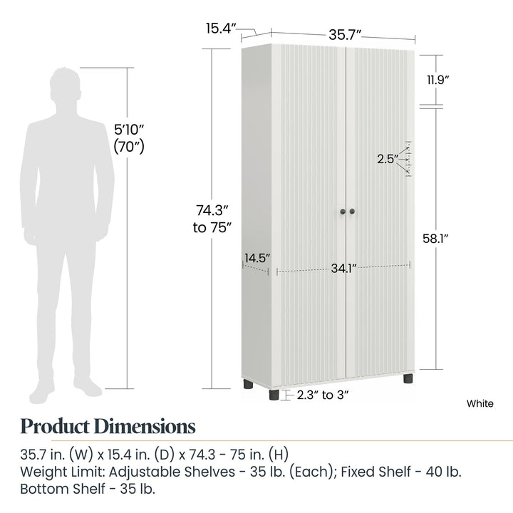 Efficient storage with Kendall 36-inch width -  White