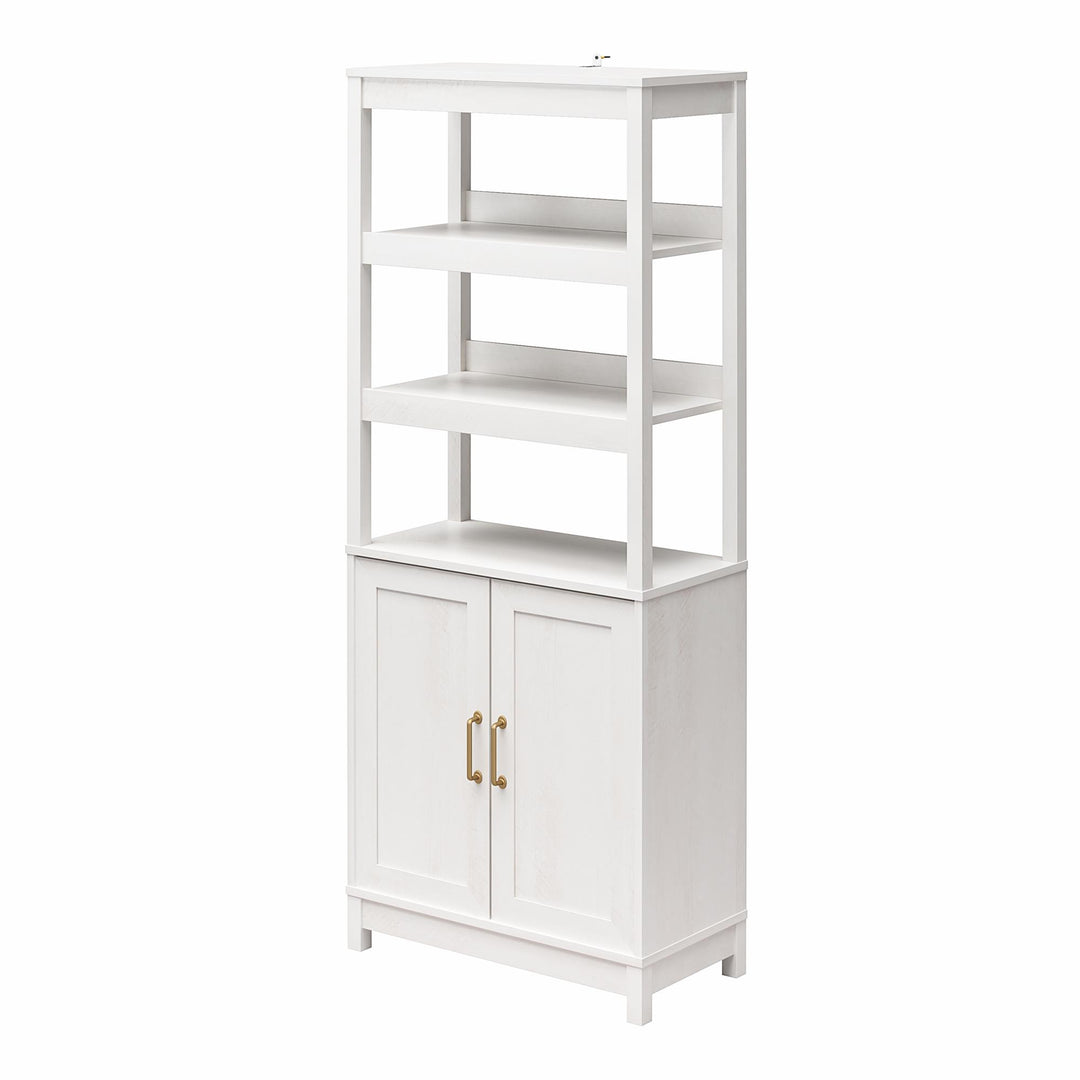 Tess 2 Door Bookcase with Modular Storage Options - Ivory Oak