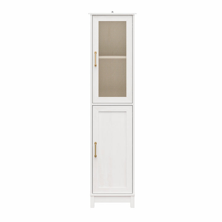 Tess 2 Door Storage Cabinet with Modular Storage Options - Ivory Oak