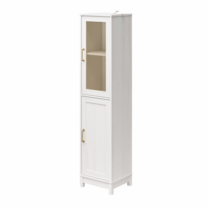 Tess 2 Door Storage Cabinet with Modular Storage Options - Ivory Oak