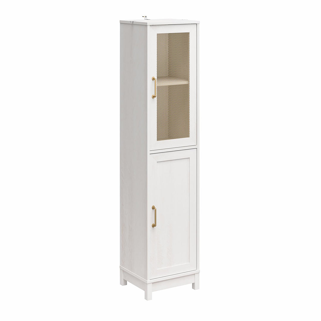 Tess 2 Door Storage Cabinet with Modular Storage Options - Ivory Oak