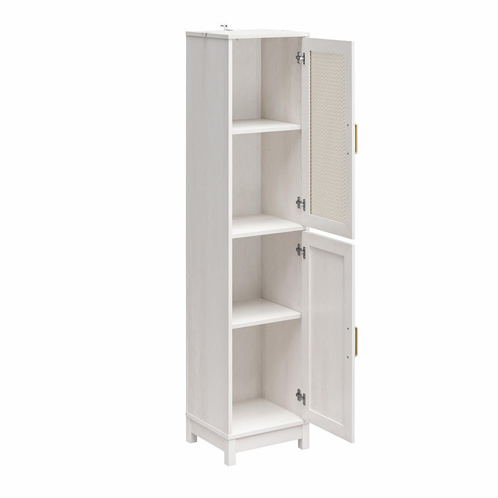 Tess 2 Door Storage Cabinet with Modular Storage Options - Ivory Oak