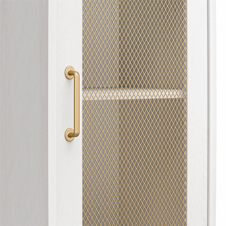Tess 2 Door Storage Cabinet with Modular Storage Options - Ivory Oak