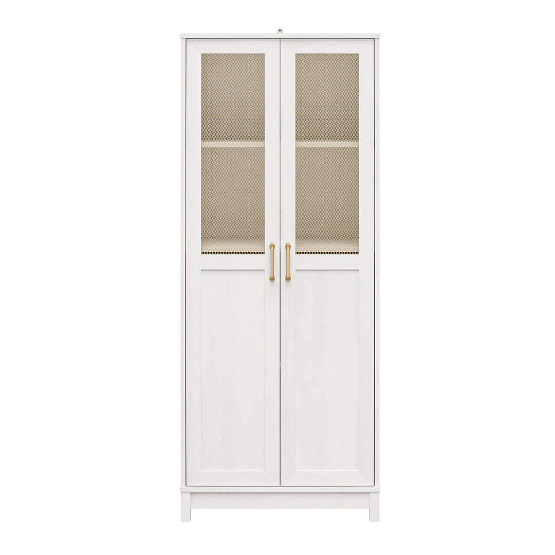 Tess 2 Door Wide Storage Cabinet with Modular Storage Options  -  Ivory Oak