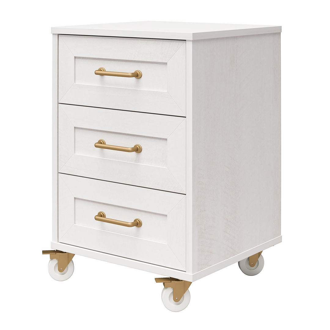 Mobile storage solutions with locking casters -  Ivory Oak
