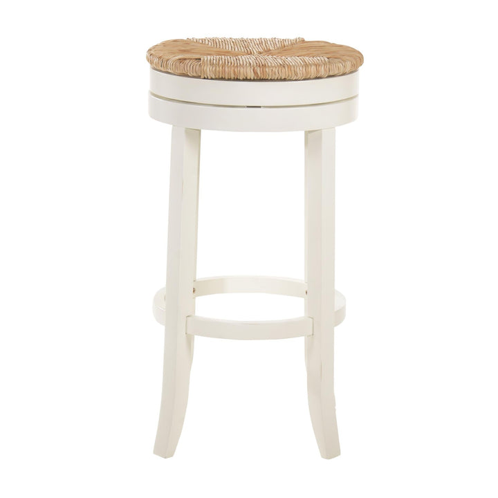 Hardwood Bar Chair with Swivel Seat - White