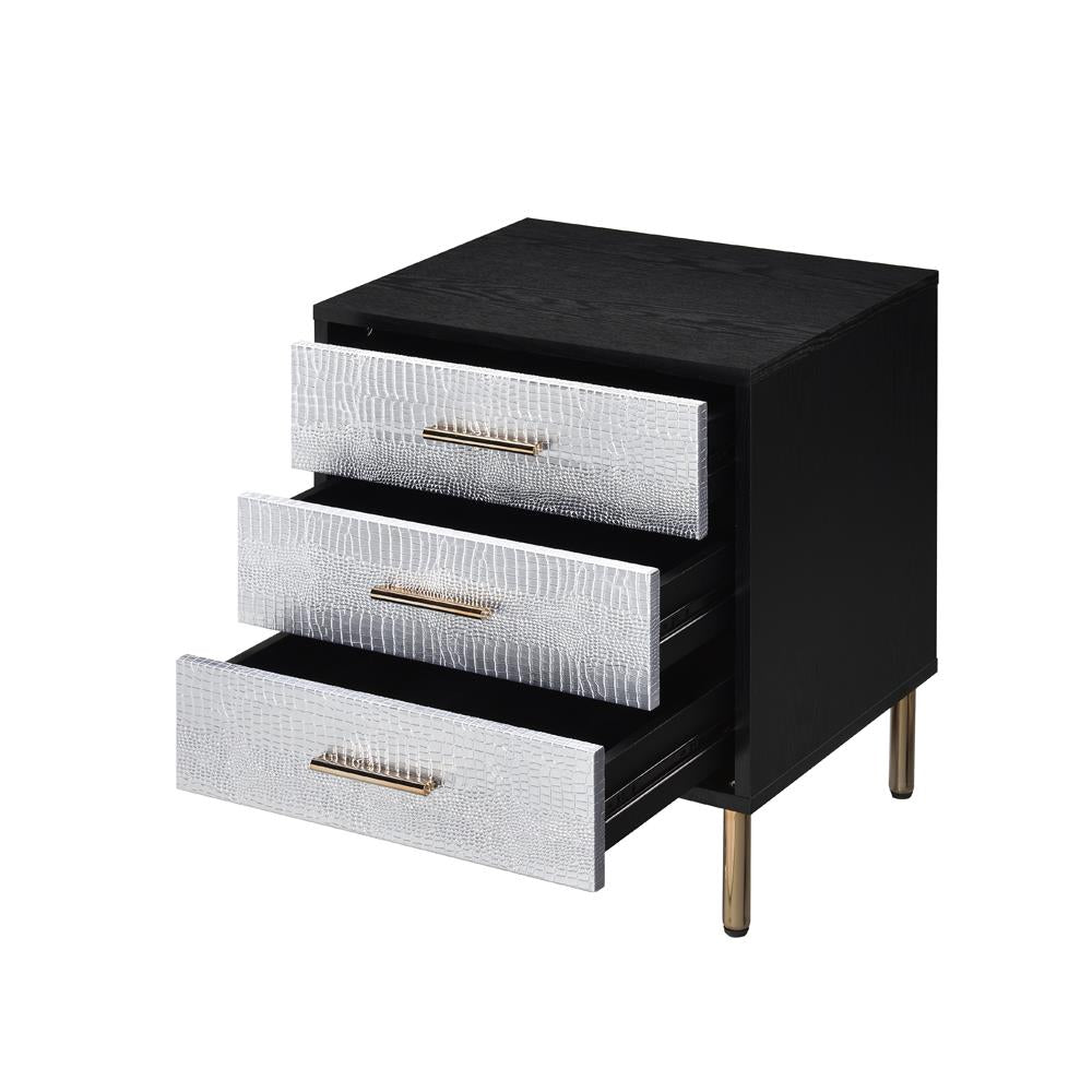 Modern bedside tables with golden accent -  Black