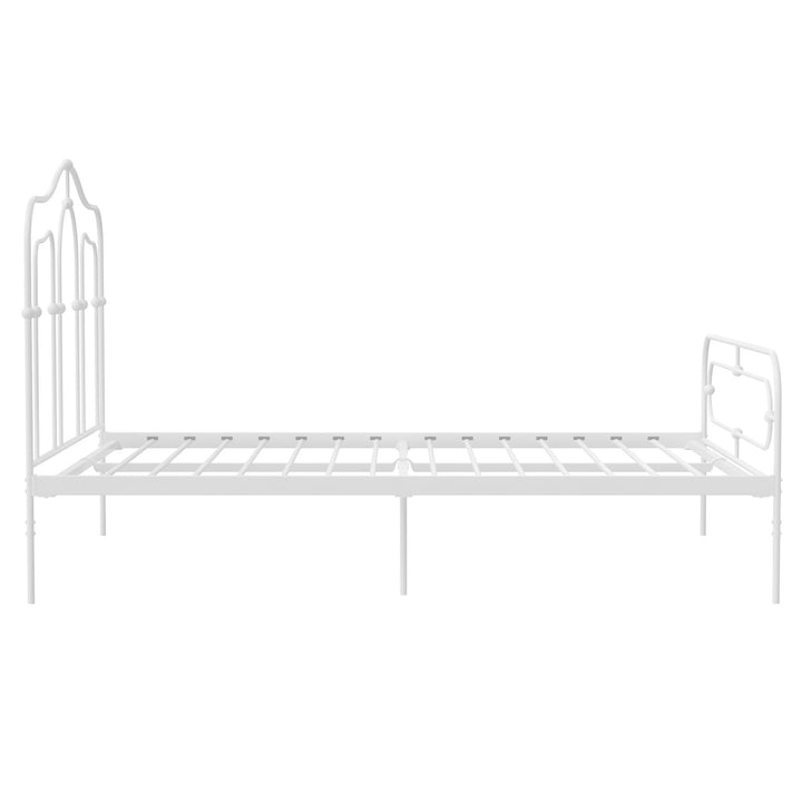 Primrose Vintage Style Metal Bed with Headboard and Footboard - White - Queen