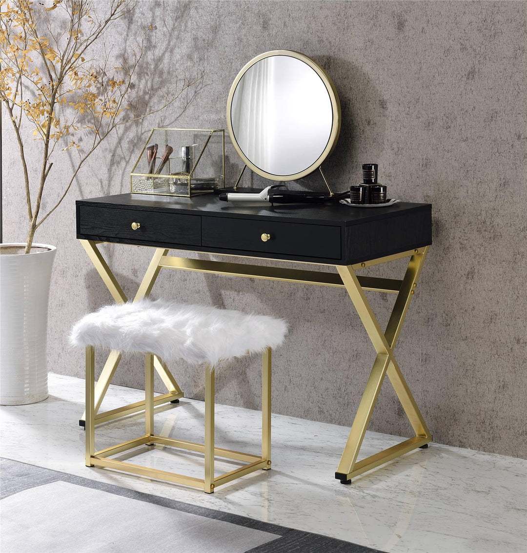vanity desk with storage - Black