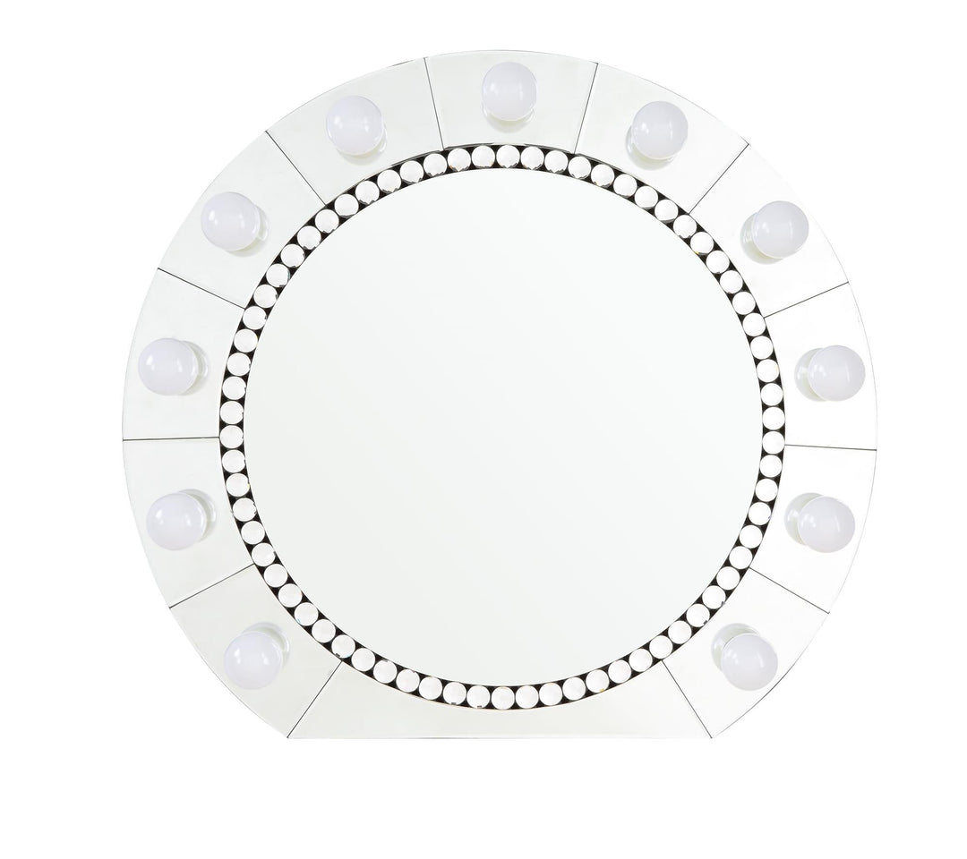 Farai Round Wall Mounted Beauty Accent Mirror  -  Chrome