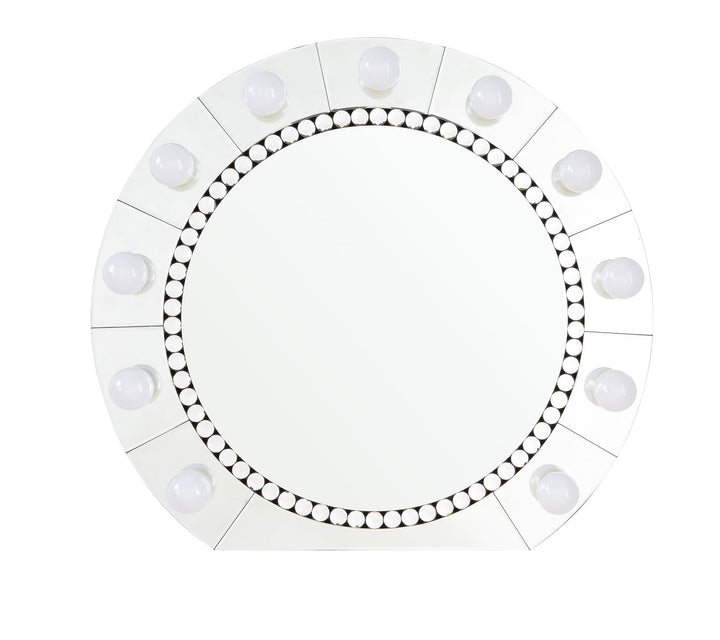 Farai Round Wall Mounted Beauty Accent Mirror  -  Chrome