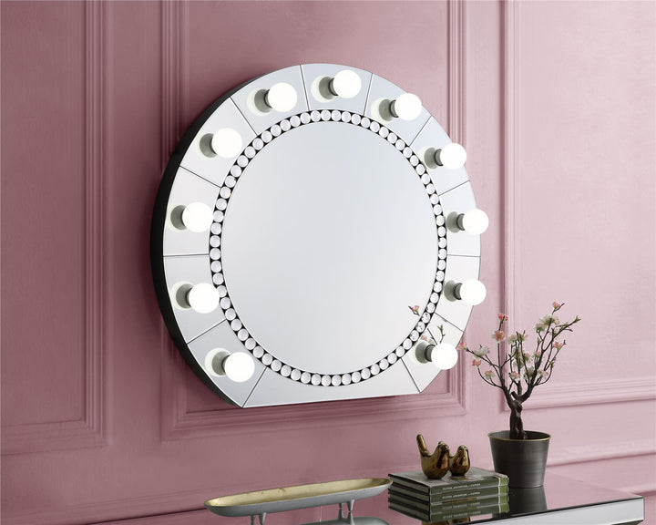 Wall-mounted circular accent mirrors -  Chrome