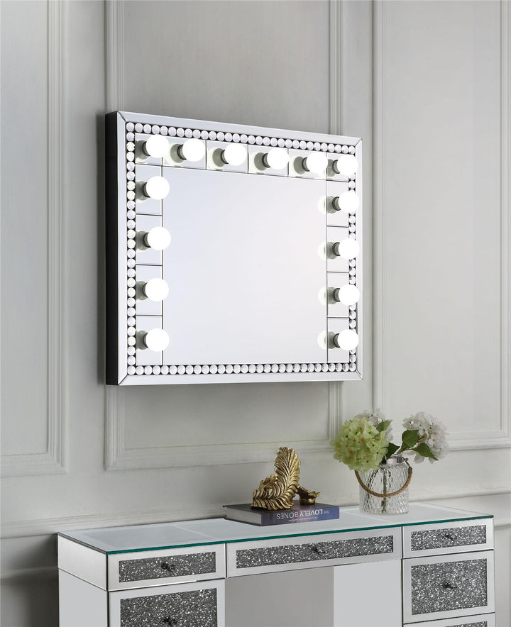 Square Wall Mounted Mirror  -  Chrome