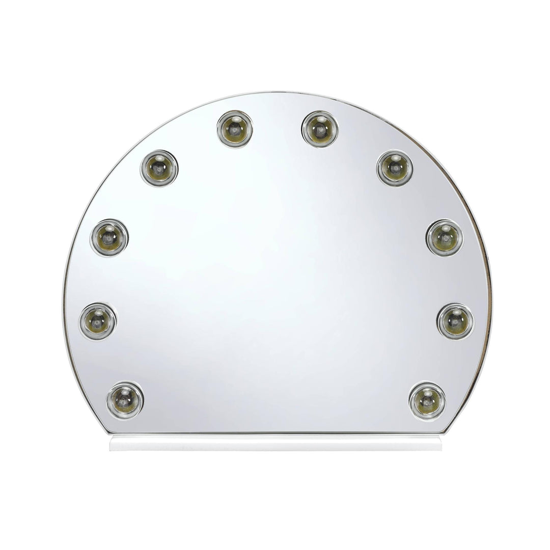 Alma Accent Mirror with Hollywood Style Bulb Layout - White