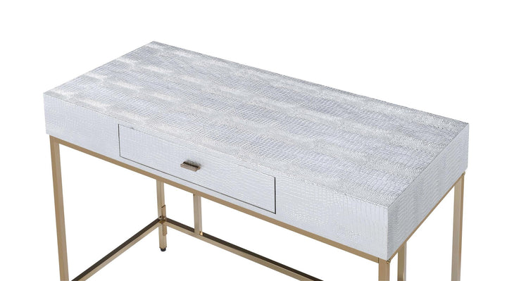 One drawer vanity desk - Silver