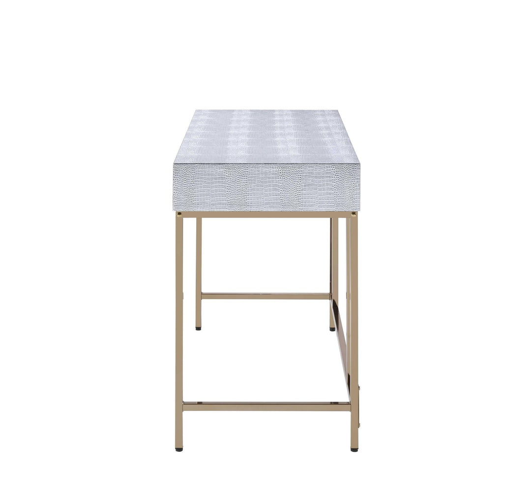 contemporary 1-drawer vanity desk for bedroom - Silver