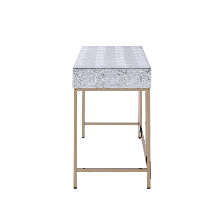 contemporary 1-drawer vanity desk for bedroom - Silver