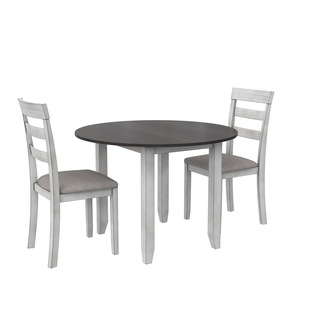 DHP Jersey wooden dining set with drop leaf -  Oyster