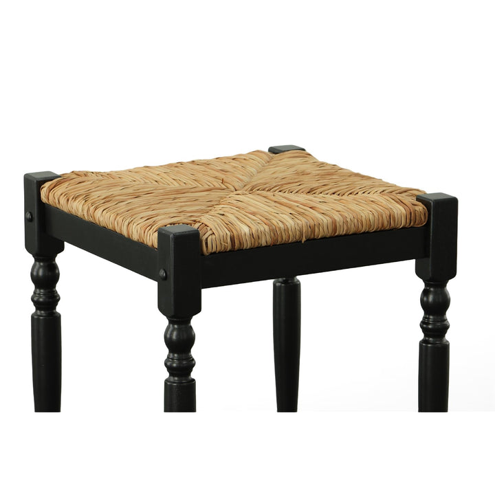 Solid Wood Kitchen Stool - Black