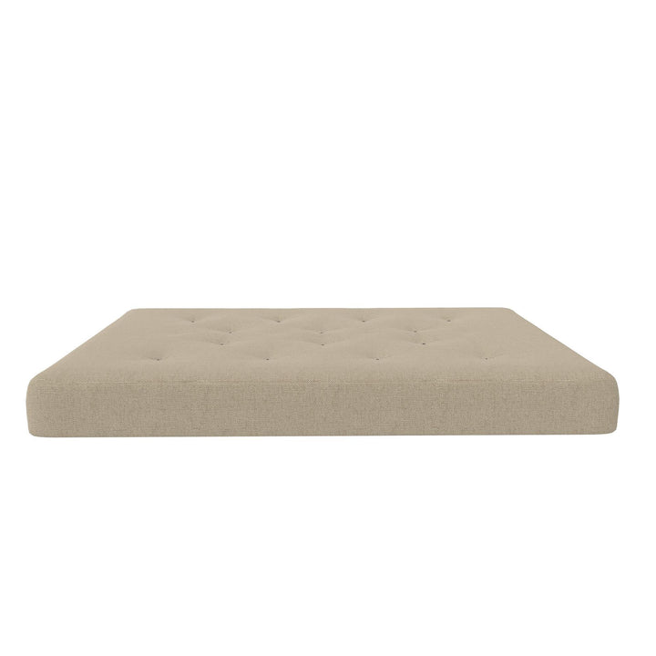 Cozey 8-Inch Pocket Spring Coil Full Sized Futon Mattress with Polyester Linen - Beige - Full
