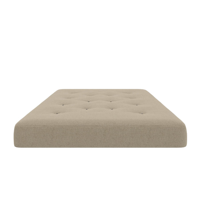 Cozey 8-Inch Pocket Spring Coil Full Sized Futon Mattress with Polyester Linen - Beige - Full