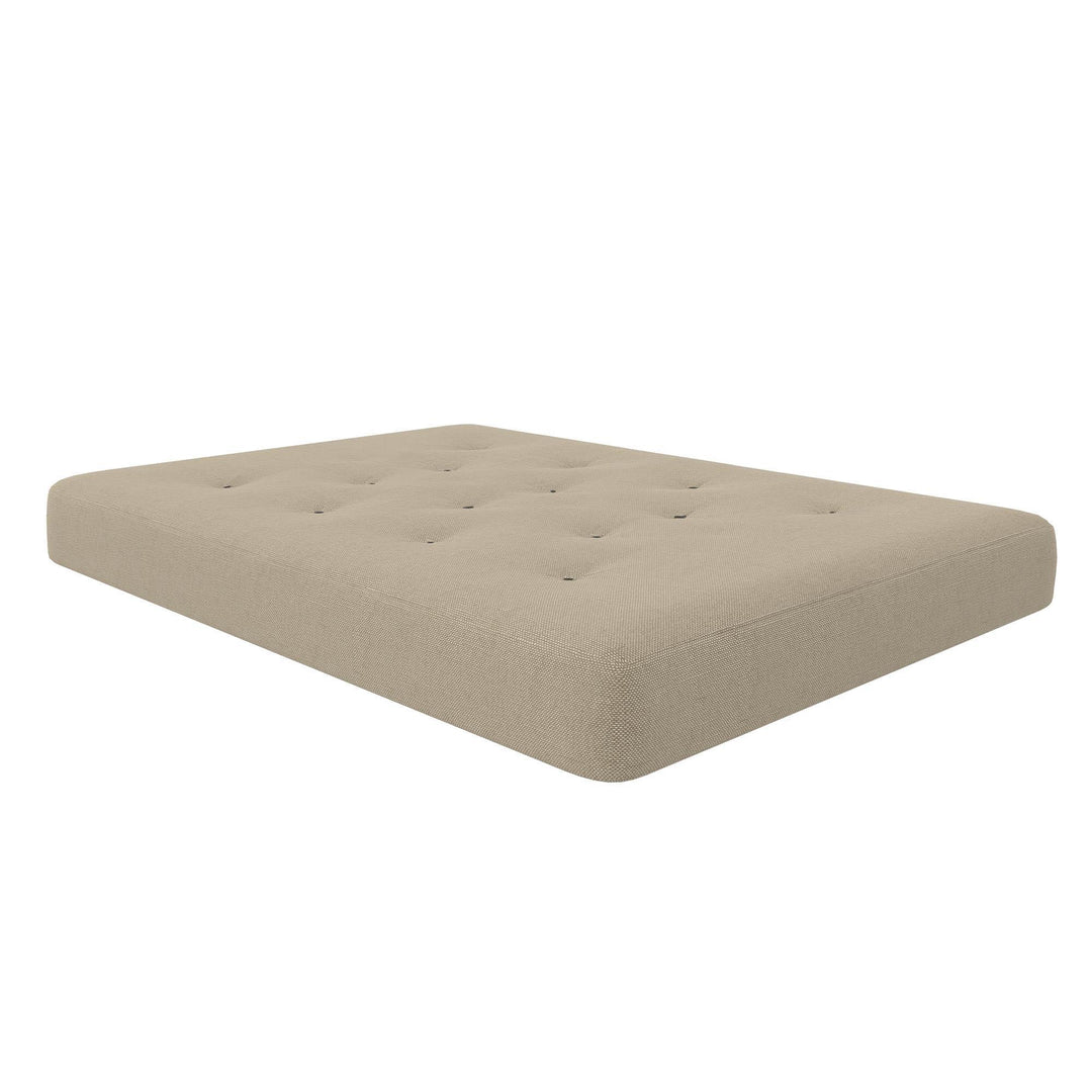 Cozey 8-Inch Pocket Spring Coil Full Sized Futon Mattress with Polyester Linen - Beige - Full
