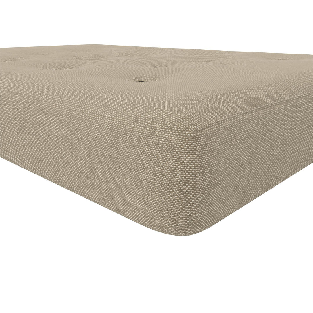 Cozey 8-Inch Pocket Spring Coil Full Sized Futon Mattress with Polyester Linen - Beige - Full