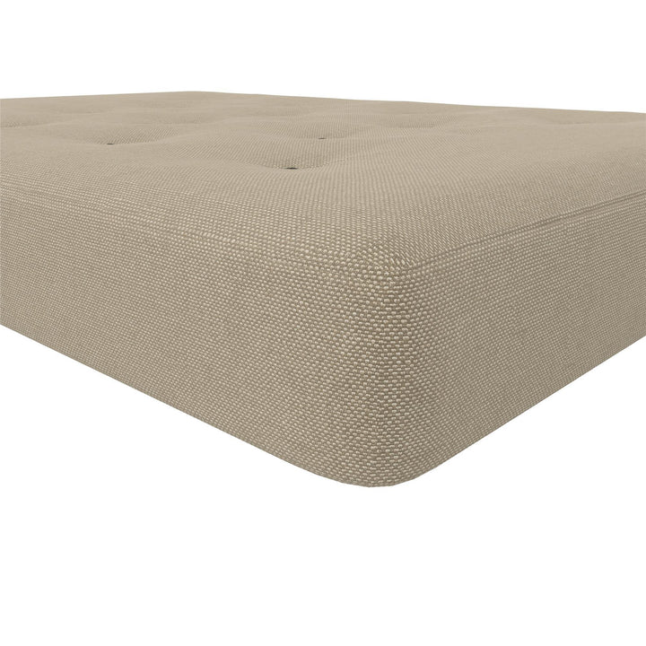 Cozey 8-Inch Pocket Spring Coil Full Sized Futon Mattress with Polyester Linen - Beige - Full