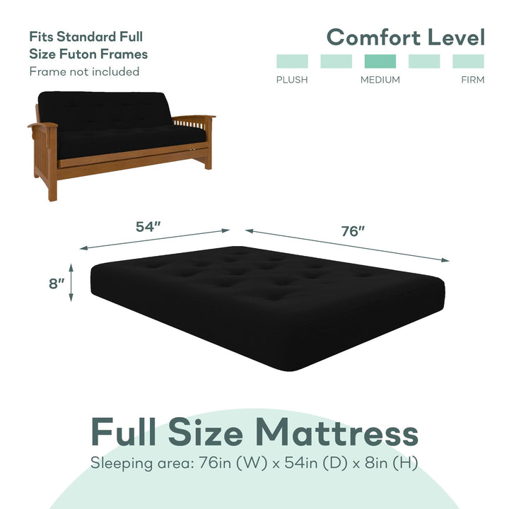 top 8 inch innerspring mattress - Black - Full