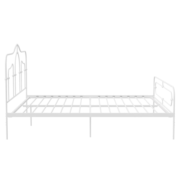 Primrose Vintage Style Metal Bed with Headboard and Footboard - White - King