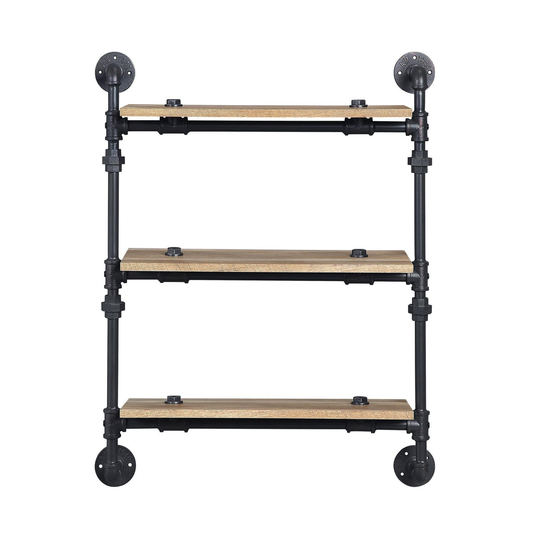 Duncan Wall Rack with 3 Tier Shelf - Oak