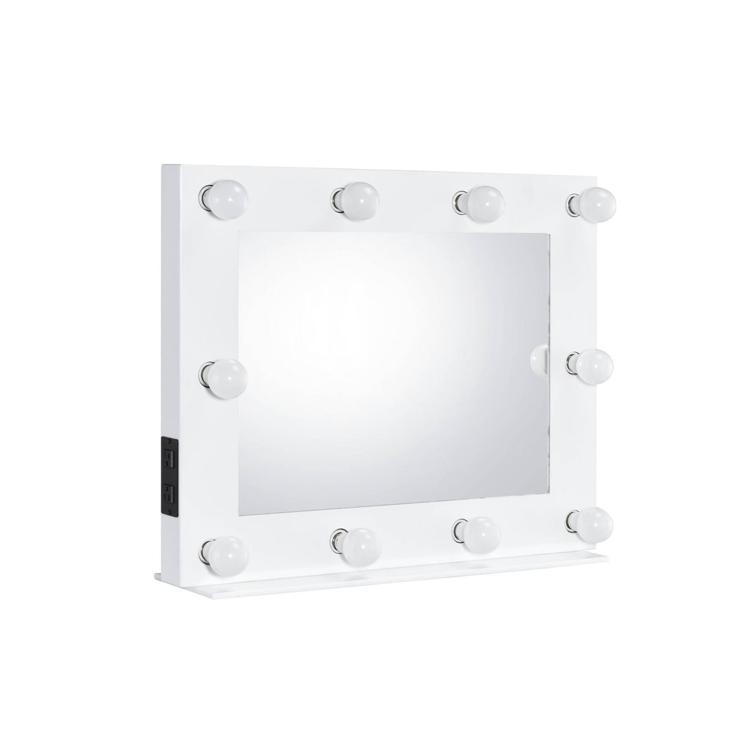 Hollywood style Accent Mirror for Vanity Table - White