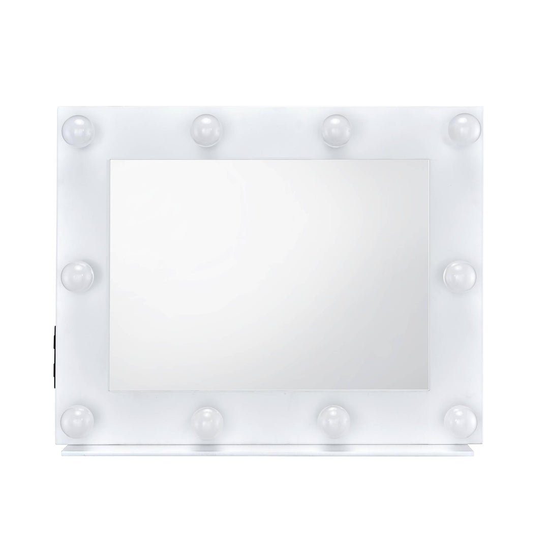 Avery Lighted Accent Mirror for Vanity Table - White