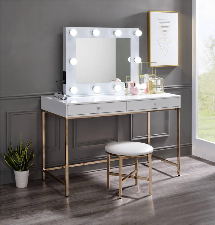 Accent Mirror for Vanity Table - White