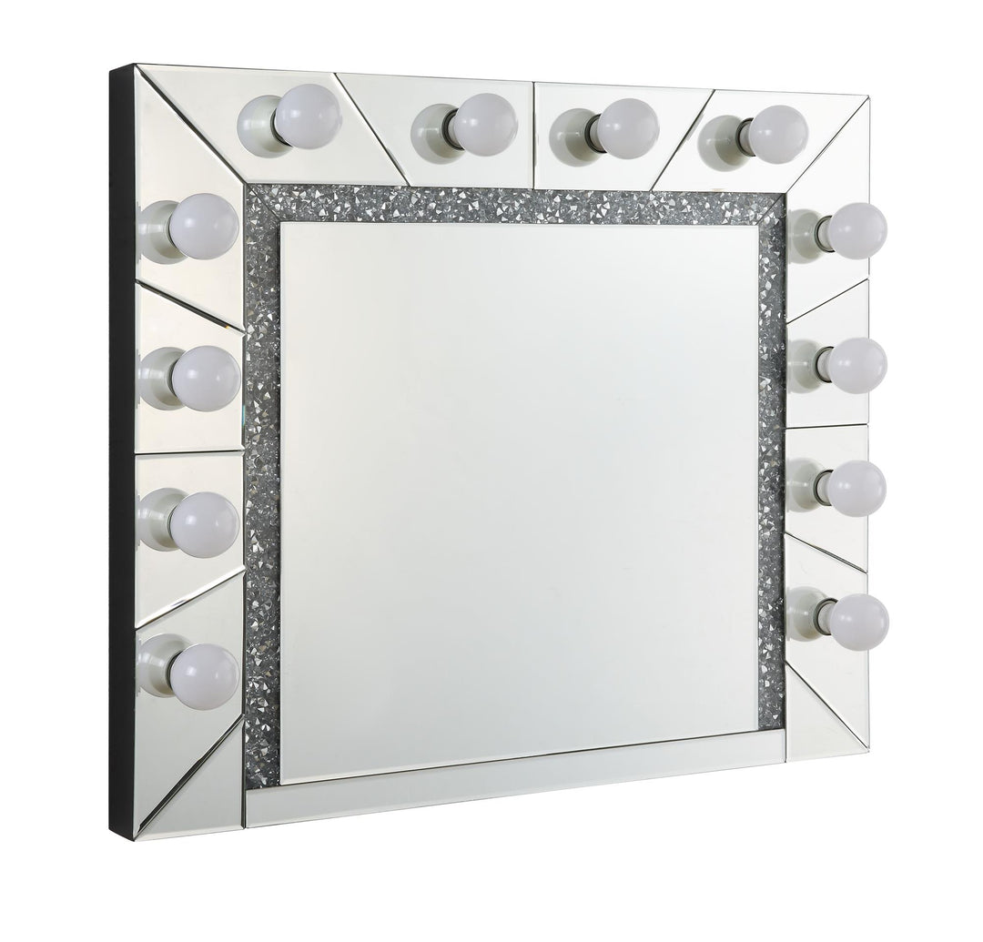Luxury Noralie mirror with decorative inlays -  Chrome
