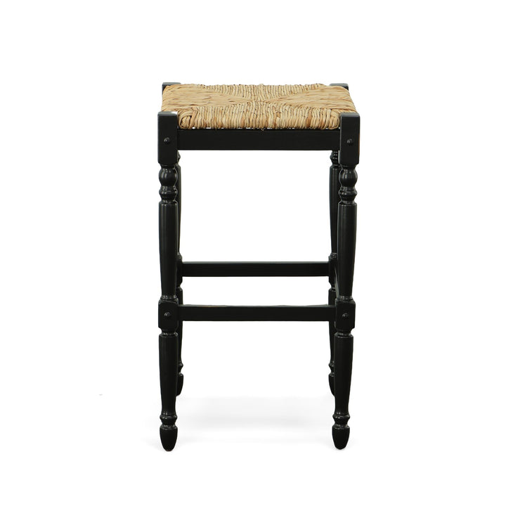 Solid Asian Hardwood Counter Stool with Legs - Brown