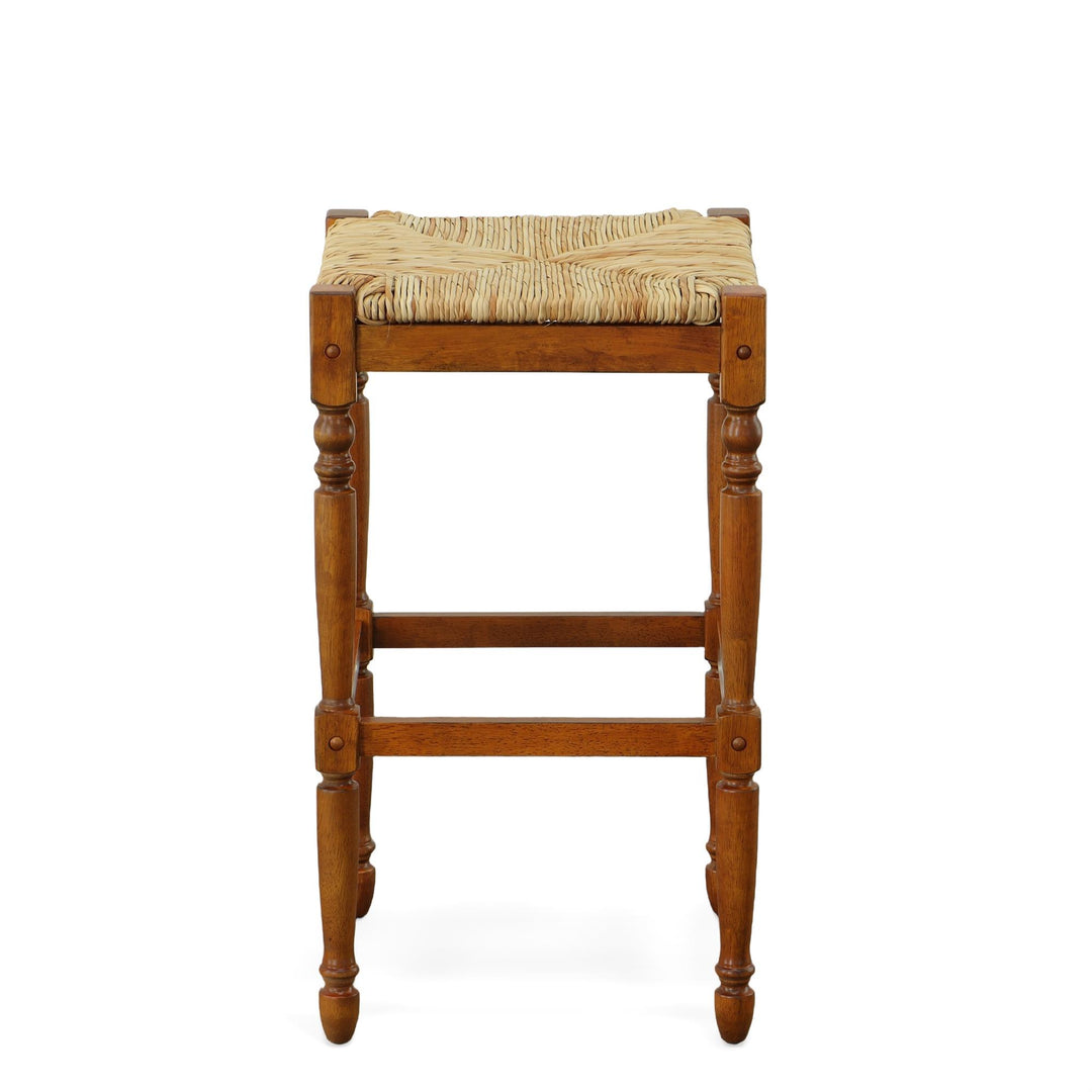 Mabel Counter Stool with Slatted Seat - Chestnut