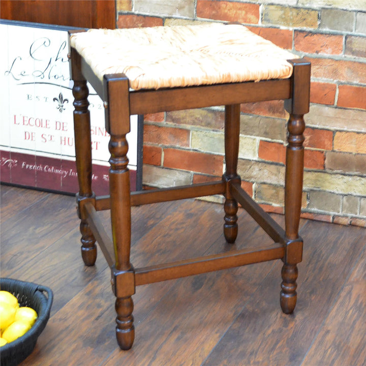 Mabel Counter Stool with Vintage Style - Chestnut