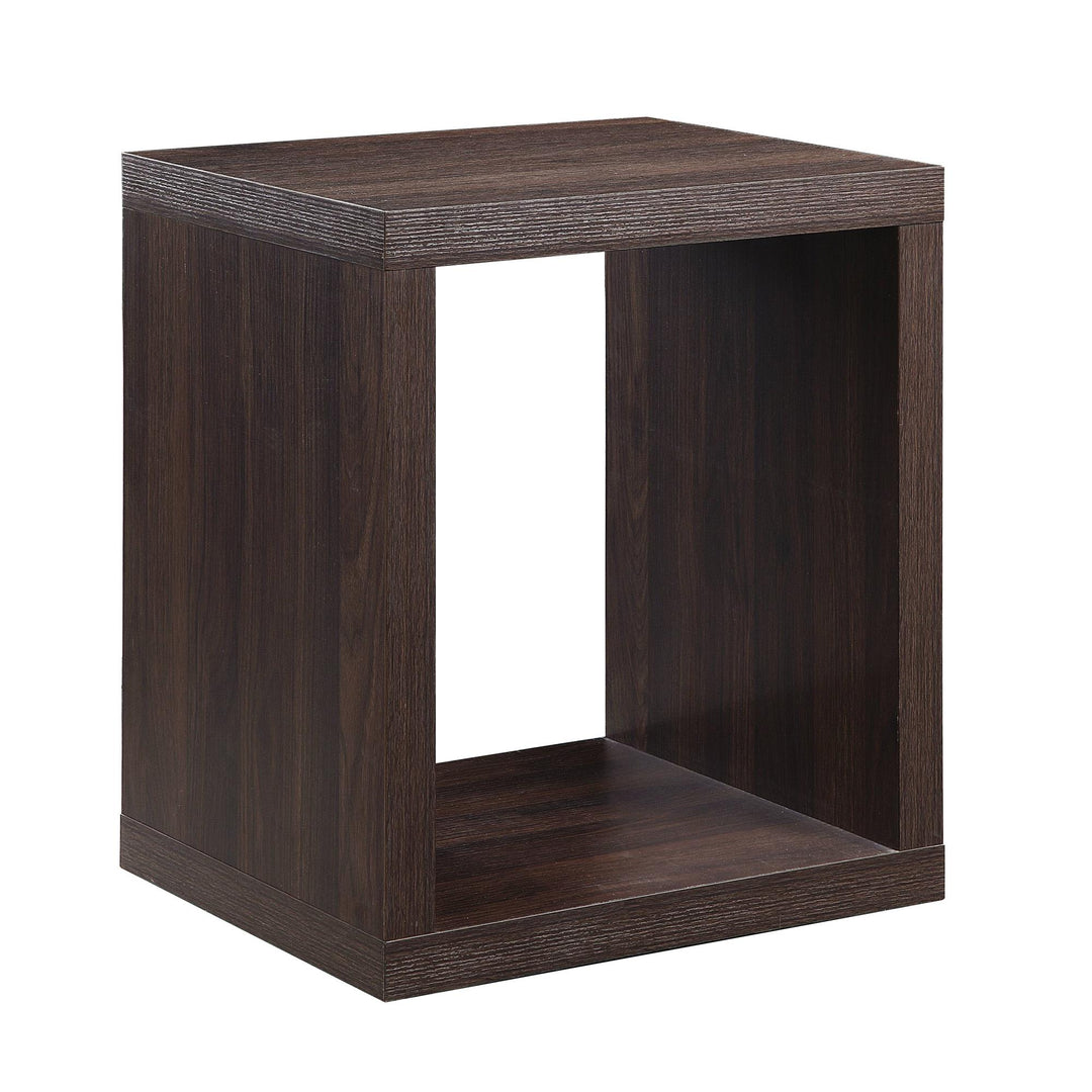 Accent table with one open cubby storage - Walnut
