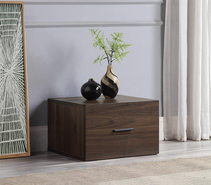 Contemporary modular storage drawer - Walnut