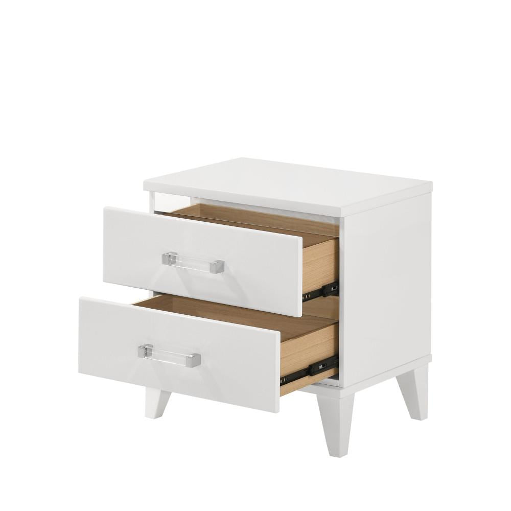 small nightstand with two drawers - White