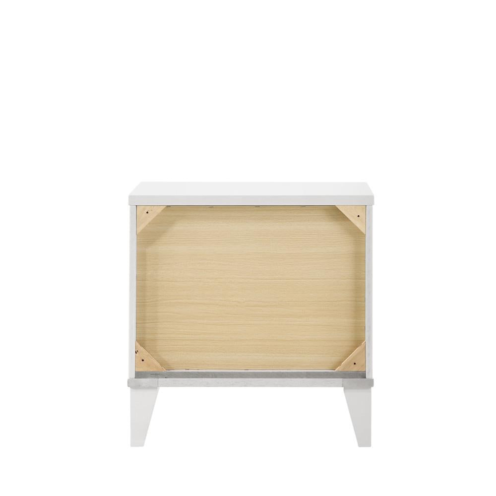 Modern look 2 drawers night stand - White