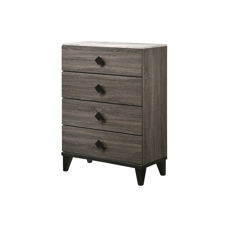  Faux Marble Top Chest - Gray Oak