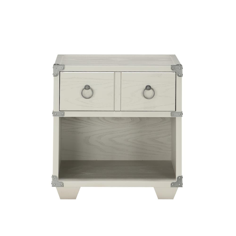 Vada Nightstand with 1 Drawer and Open USB Port - Gray