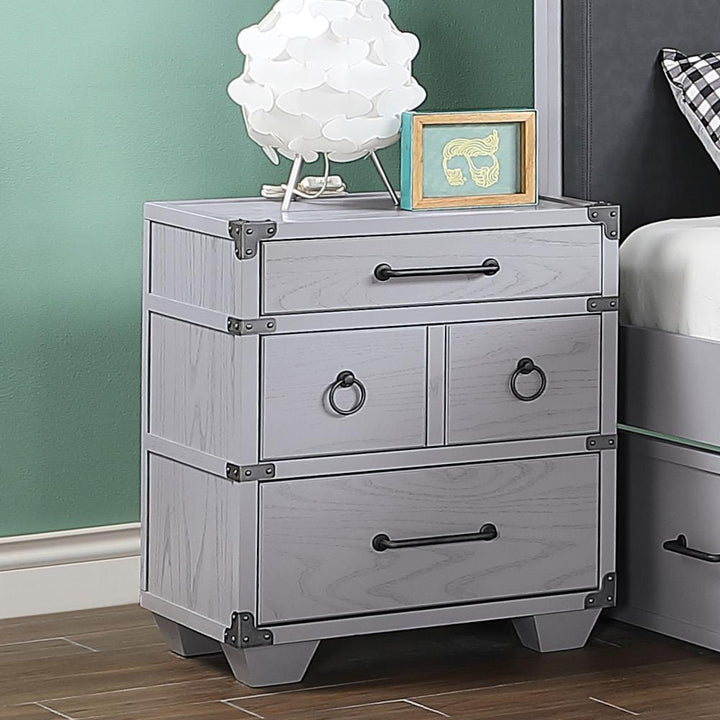 3 drawers nightstand - Gray