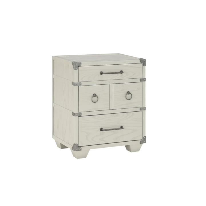 wooden frame 3 drawers nightstand with usb - Gray