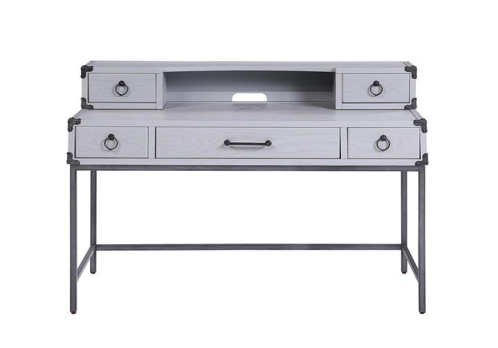 Vada Writing Desk with 3 Storage Drawers - Gray