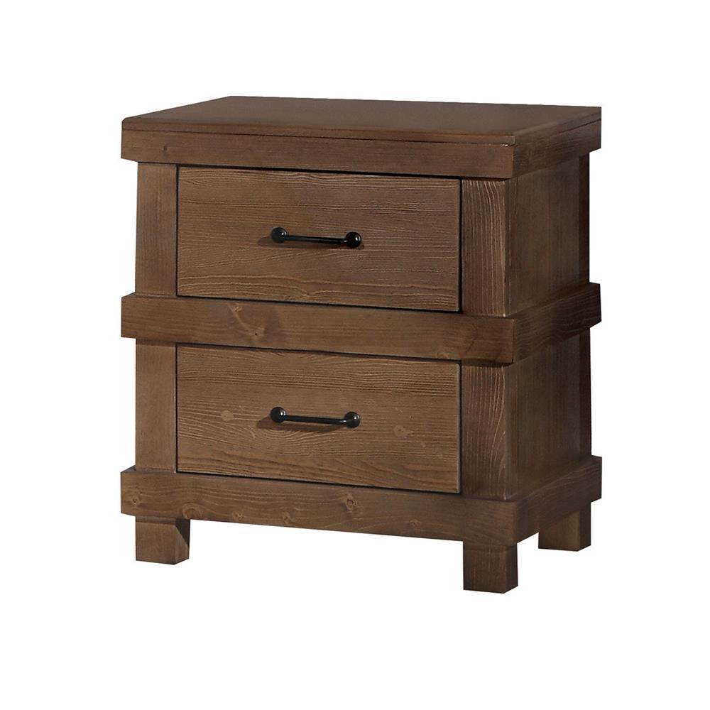 Adams Nightstand with 2 Drawers - Antique Oak