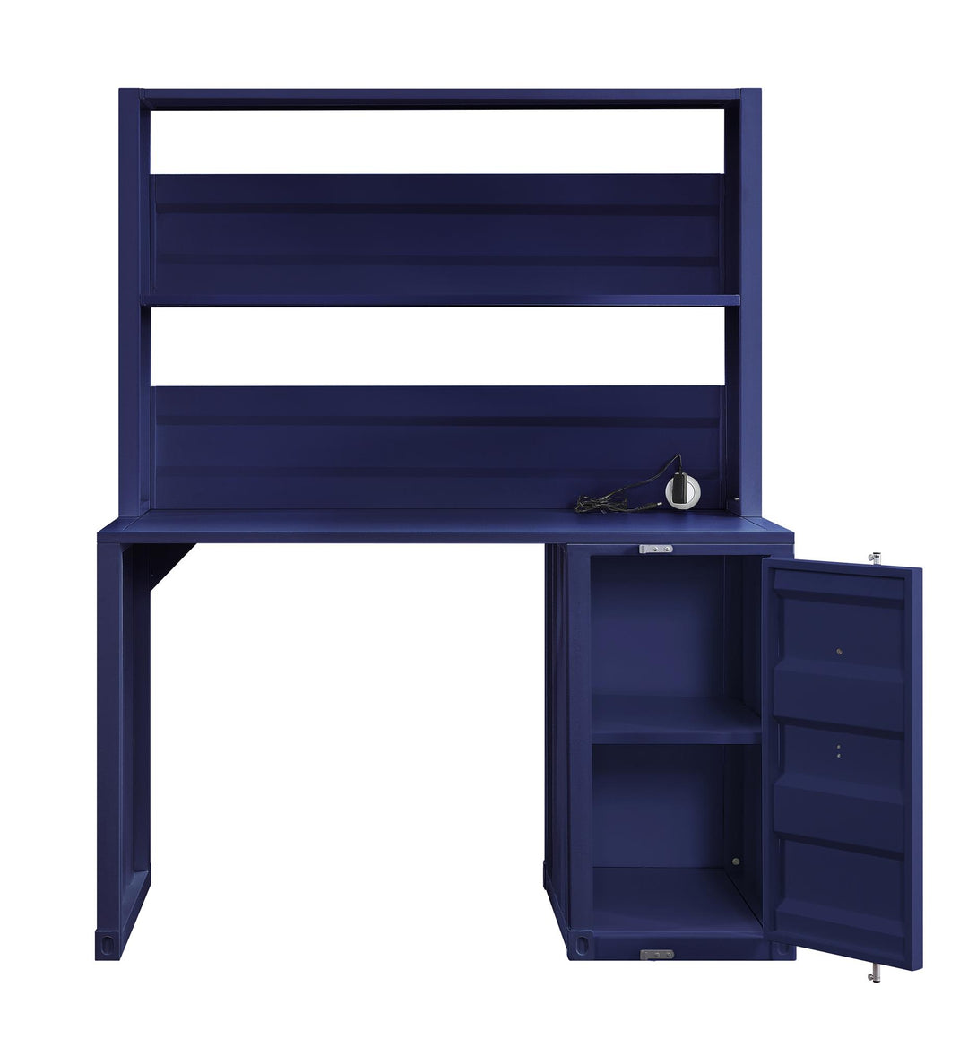 Student writing desk with storage - Blue